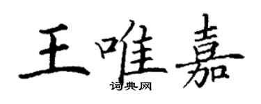 丁谦王唯嘉楷书个性签名怎么写