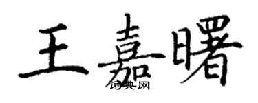 丁谦王嘉曙楷书个性签名怎么写