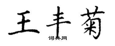 丁谦王丰菊楷书个性签名怎么写