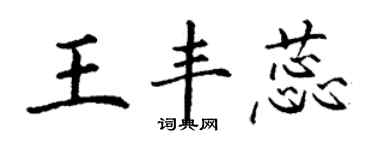 丁谦王丰蕊楷书个性签名怎么写