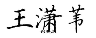 丁谦王潇苇楷书个性签名怎么写