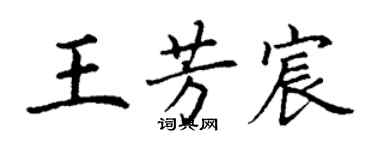 丁谦王芳宸楷书个性签名怎么写