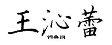 丁谦王沁蕾楷书个性签名怎么写