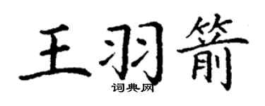 丁谦王羽箭楷书个性签名怎么写