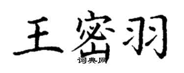 丁谦王密羽楷书个性签名怎么写