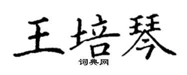 丁谦王培琴楷书个性签名怎么写