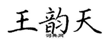 丁谦王韵天楷书个性签名怎么写