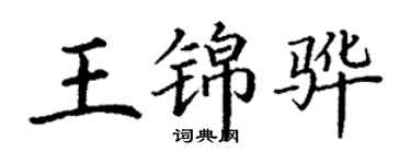 丁谦王锦骅楷书个性签名怎么写
