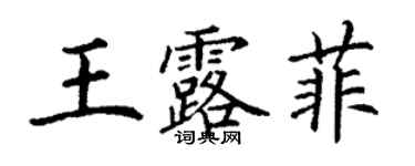 丁谦王露菲楷书个性签名怎么写