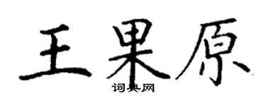丁谦王果原楷书个性签名怎么写