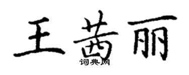 丁谦王茜丽楷书个性签名怎么写