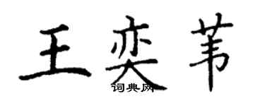 丁谦王奕苇楷书个性签名怎么写