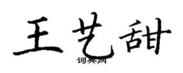 丁谦王艺甜楷书个性签名怎么写