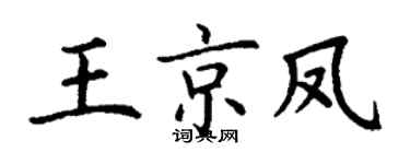 丁谦王京凤楷书个性签名怎么写
