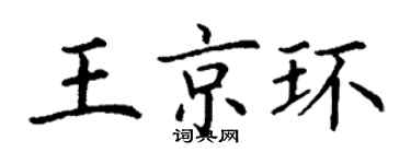 丁谦王京环楷书个性签名怎么写