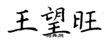 丁谦王望旺楷书个性签名怎么写