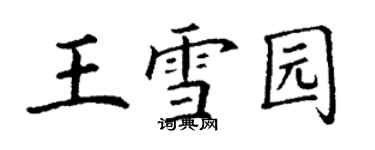 丁谦王雪园楷书个性签名怎么写