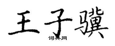 丁谦王子骥楷书个性签名怎么写