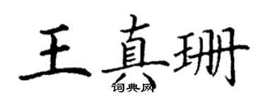 丁谦王真珊楷书个性签名怎么写