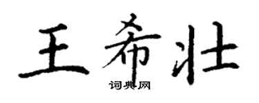 丁谦王希壮楷书个性签名怎么写