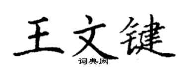 丁谦王文键楷书个性签名怎么写