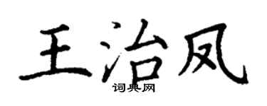 丁谦王治凤楷书个性签名怎么写