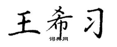 丁谦王希习楷书个性签名怎么写