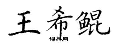 丁谦王希鲲楷书个性签名怎么写