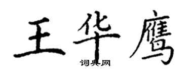丁谦王华鹰楷书个性签名怎么写