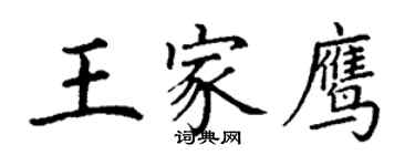丁谦王家鹰楷书个性签名怎么写
