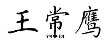 丁谦王常鹰楷书个性签名怎么写