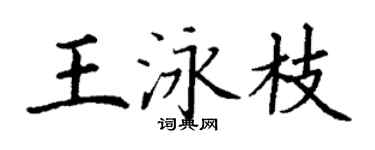 丁谦王泳枝楷书个性签名怎么写