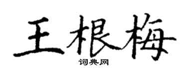 丁谦王根梅楷书个性签名怎么写