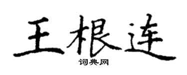 丁谦王根连楷书个性签名怎么写