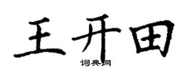 丁谦王开田楷书个性签名怎么写