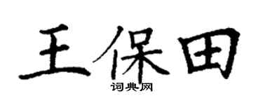 丁谦王保田楷书个性签名怎么写