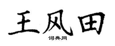 丁谦王风田楷书个性签名怎么写