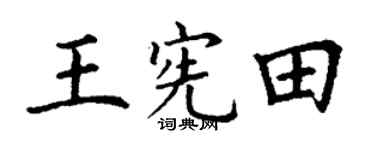 丁谦王宪田楷书个性签名怎么写