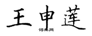 丁谦王申莲楷书个性签名怎么写