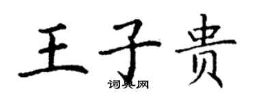 丁谦王子贵楷书个性签名怎么写