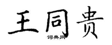 丁谦王同贵楷书个性签名怎么写