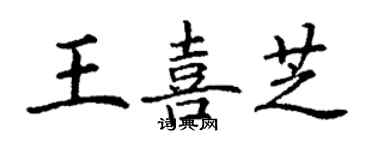 丁谦王喜芝楷书个性签名怎么写