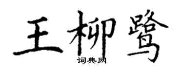 丁谦王柳鹭楷书个性签名怎么写