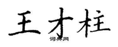 丁谦王才柱楷书个性签名怎么写