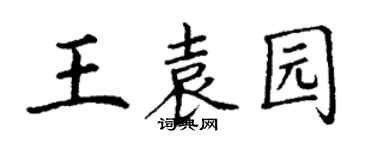 丁谦王袁园楷书个性签名怎么写