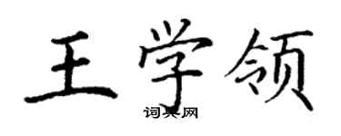 丁谦王学领楷书个性签名怎么写