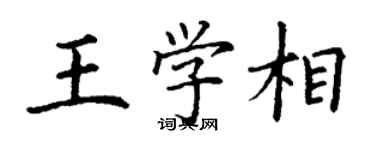 丁谦王学相楷书个性签名怎么写