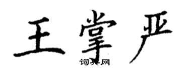 丁谦王掌严楷书个性签名怎么写