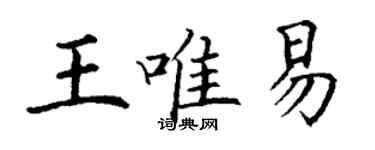 丁谦王唯易楷书个性签名怎么写