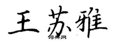 丁谦王苏雅楷书个性签名怎么写